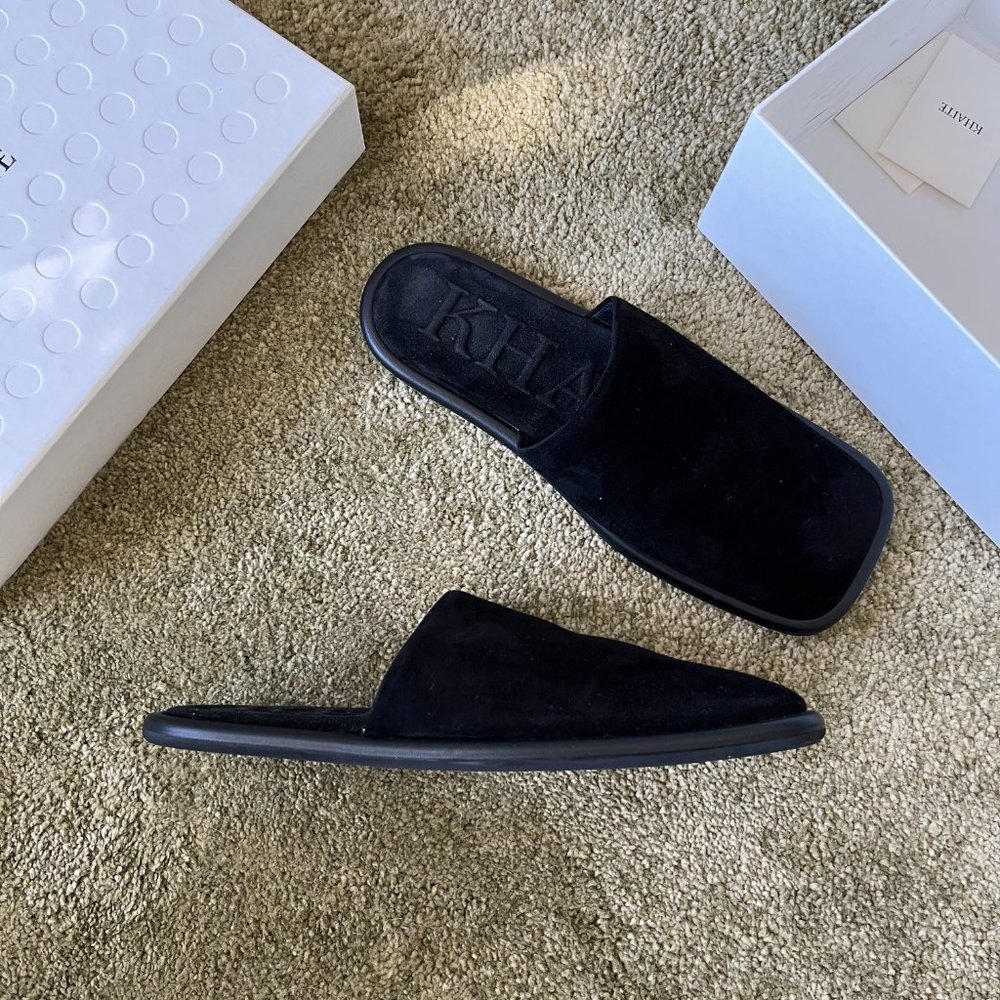 Khaite Monaco Slides, Black, 40